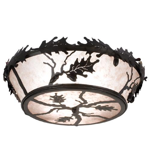 23.5" Wide Oak Leaf & Acorn Flushmount